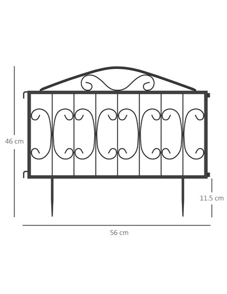 Outsunny Decorative Garden Fencing, 8PCs Outdoor Picket Fence Panels, Rustproof Metal Wire Landscape Flower Bed Border Edging An - pic 177956 | FastDaddyshop