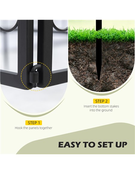 Outsunny Decorative Garden Fencing, 8PCs Outdoor Picket Fence Panels, Rustproof Metal Wire Landscape Flower Bed Border Edging An - pic 177957 | FastDaddyshop