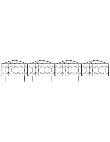 Outsunny Decorative Garden Fencing, 8PCs Outdoor Picket Fence Panels, Rustproof Metal Wire Landscape Flower Bed Border Edging An