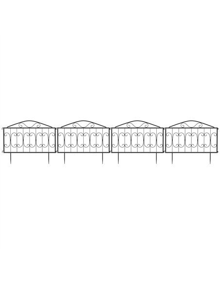 Outsunny Decorative Garden Fencing, 8PCs Outdoor Picket Fence Panels, Rustproof Metal Wire Landscape Flower Bed Border Edging An - pic 177961 | FastDaddyshop