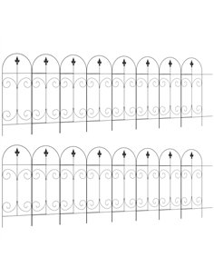 Outsunny Decorative Garden Fencing, 16PCs 44in x 25ft Outdoor Picket Fence Panels, Rustproof Metal Wire Landscape Flower Bed Bor