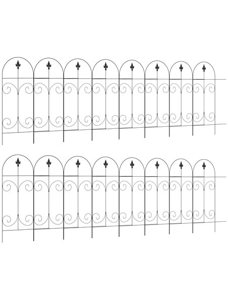 Outsunny Decorative Garden Fencing, 16PCs 44in x 25ft Outdoor Picket Fence Panels, Rustproof Metal Wire Landscape Flower Bed Bor - pic 177963 | FastDaddyshop