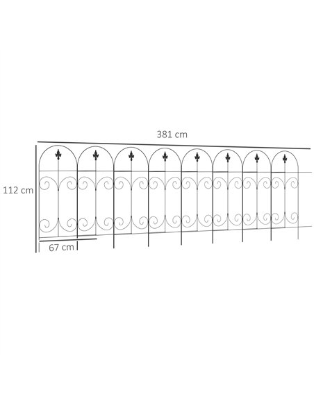 Outsunny Decorative Garden Fencing, 16PCs 44in x 25ft Outdoor Picket Fence Panels, Rustproof Metal Wire Landscape Flower Bed Bor - pic 177965 | FastDaddyshop