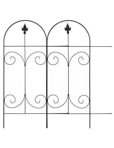 Outsunny Decorative Garden Fencing, 16PCs 44in x 25ft Outdoor Picket Fence Panels, Rustproof Metal Wire Landscape Flower Bed Bor