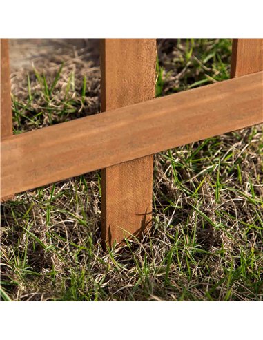 Outsunny Pack of 24 Wooden Border Fences, Garden Fixed Picket Fence for Lawn Edging, Flowerbed, 60L x 1D x 34H cm, Brown