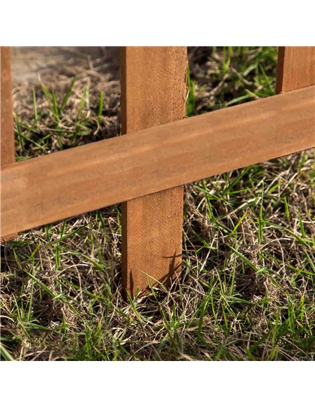 Outsunny Pack of 24 Wooden Border Fences, Garden Fixed Picket Fence for Lawn Edging, Flowerbed, 60L x 1D x 34H cm, Brown - pic 177979 | FastDaddyshop