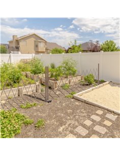 Outsunny Set of 2 Expanding Garden Fencc, Aluminium Freestanding Foldable Picket Fence, 300cmx103.5 cm, Dark Brown 2