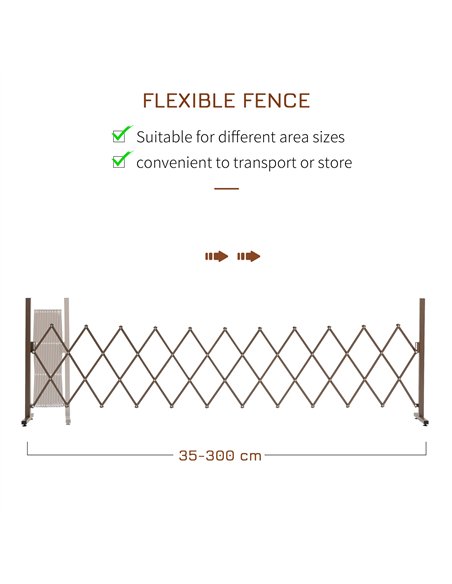 Outsunny Set of 2 Expanding Garden Fencc, Aluminium Freestanding Foldable Picket Fence, 300cmx103.5 cm, Dark Brown - pic 177985 | FastDaddyshop