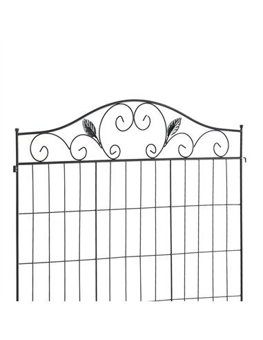 Outsunny Set of 2 Decorative Garden Fence, 8 Panels Metal Picket Fence, Versatile Shapes for Patio Lawn, 365cm x 112cm, Black