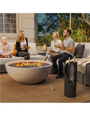 Outsunny 4 Pieces Fireplace Tools Set, Metal Fireplace Accessories Fireside Companion Set with Broom, Shovel, Poker and Bucket, 