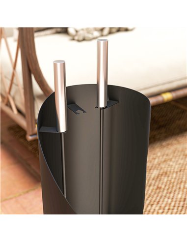 Outsunny 4 Pieces Fireplace Tools Set, Metal Fireplace Accessories Fireside Companion Set with Broom, Shovel, Poker and Bucket, 