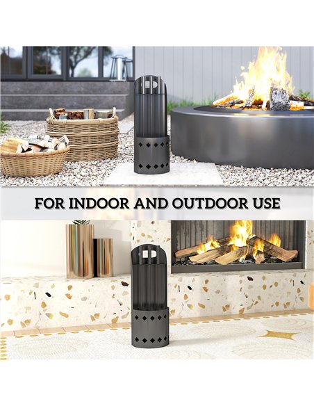 Outsunny 4 Pieces Fireplace Companion Set, Metal Fireplace Accessories Fireside Companion Set with Broom, Shovel, Poker, Bucket, - pic 178022 | FastDaddyshop