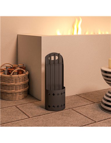 Outsunny 4 Pieces Fireplace Companion Set, Metal Fireplace Accessories Fireside Companion Set with Broom, Shovel, Poker, Bucket,