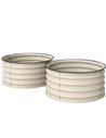 Outsunny Set of 2 Raised Garden Bed, Metal Planter Box with Safety Edging, Easy-to-assemble Stock Tank, Cream White
