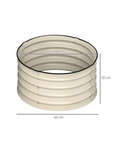 Outsunny Set of 2 Raised Garden Bed, Metal Planter Box with Safety Edging, Easy-to-assemble Stock Tank, Cream White