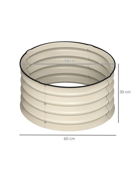 Outsunny Set of 2 Raised Garden Bed, Metal Planter Box with Safety Edging, Easy-to-assemble Stock Tank, Cream White - pic 178028 | FastDaddyshop