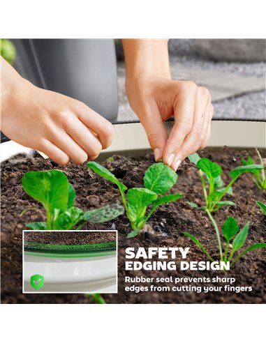 Outsunny Set of 2 Raised Garden Bed, Metal Planter Box with Safety Edging, Easy-to-assemble Stock Tank, Cream White