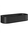 Outsunny Galvanised Raised Garden Bed, Metal Planter Box with Safety Edging, for Flowers, Herbs, Succulents, Black