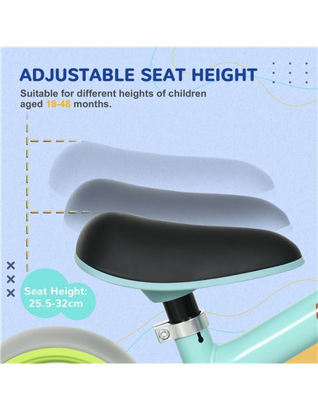 AIYAPLAY 8" Balance Bike, Lightweight Training Bike for Children, with Adjustable Seat, EVA Wheels, Easy installation - Green - pic 17805 | FastDaddyshop