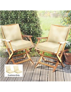 Outsunny 4 Pieces Outdoor Seat and Back Cushion Set Patio Deep Seating Chair Replacement Cushion, Beige 2