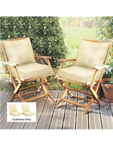 Outsunny 4 Pieces Outdoor Seat and Back Cushion Set Patio Deep Seating Chair Replacement Cushion, Beige