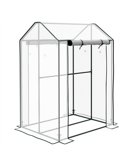 Outsunny Green House, Mini Greenhouse with 2 Roll-up Doors, Vent Holes and Reinforced Cover, 100 x 80 x 150cm - pic 178062 | FastDaddyshop