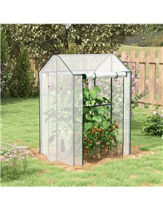 Outsunny Green House, Mini Greenhouse with 2 Roll-up Doors, Vent Holes and Reinforced Cover, 100 x 80 x 150cm 2