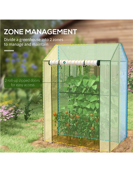 Outsunny Green House, Mini Greenhouse with 2 Roll-up Doors, Vent Holes and Reinforced Cover, 100 x 80 x 150cm - pic 178065 | FastDaddyshop