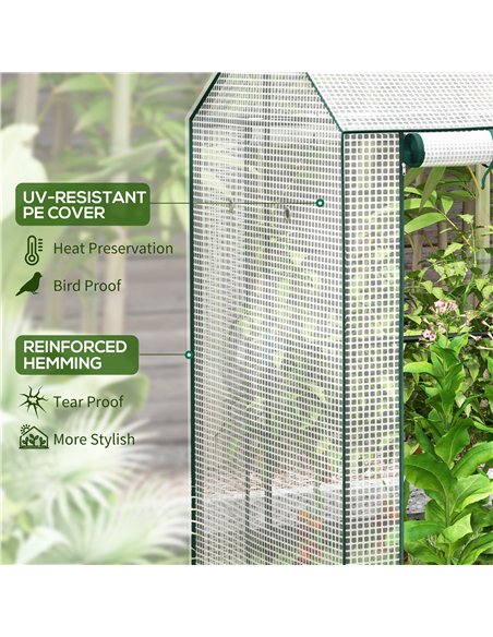 Outsunny Green House, Mini Greenhouse with 2 Roll-up Doors, Vent Holes and Reinforced Cover, 100 x 80 x 150cm - pic 178066 | FastDaddyshop