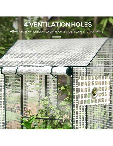 Outsunny Green House, Mini Greenhouse with 2 Roll-up Doors, Vent Holes and Reinforced Cover, 100 x 80 x 150cm