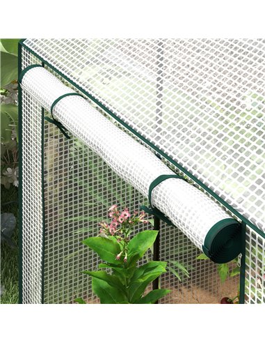 Outsunny Green House, Mini Greenhouse with 2 Roll-up Doors, Vent Holes and Reinforced Cover, 100 x 80 x 150cm