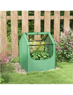 Outsunny 61 x 61cm Garden Planter Bed, with Cover - Green and Silver 2