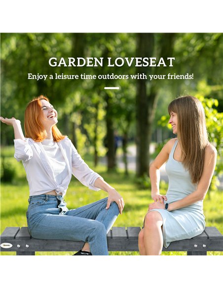 Outsunny 2-Seater Garden Wooden Bench, Grey - pic 178083 | FastDaddyshop