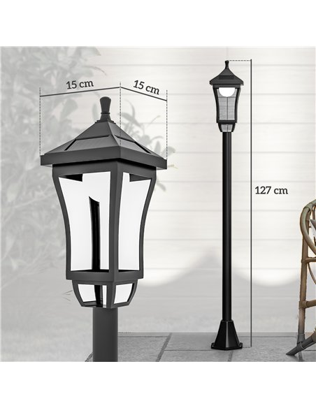 Outsunny 1.3 m Garden Lamp Post Light, LED Outdoor Solar Post Lights, Waterproof IP44 for Patio, Garden, Pathway, Cool White - pic 178091 | FastDaddyshop