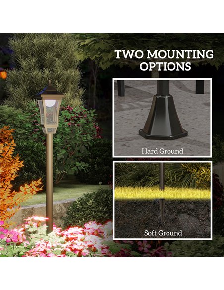 Outsunny 1.3 m Garden Lamp Post Light, LED Outdoor Solar Post Lights, Waterproof IP44 for Patio, Garden, Pathway, Cool White - pic 178094 | FastDaddyshop