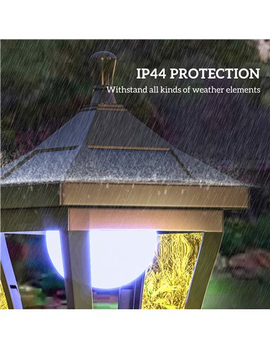 Outsunny 1.3 m Garden Lamp Post Light, LED Outdoor Solar Post Lights, Waterproof IP44 for Patio, Garden, Pathway, Cool White