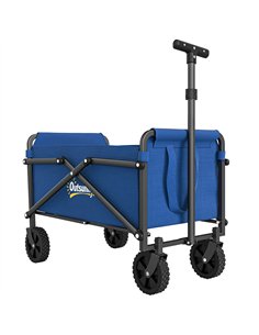 Outsunny 41L Festival Trolley on Wheels, Small Garden Folding Trolley Cart, 60kg Heavy Duty Collapsible Folding Wagon with Adjus