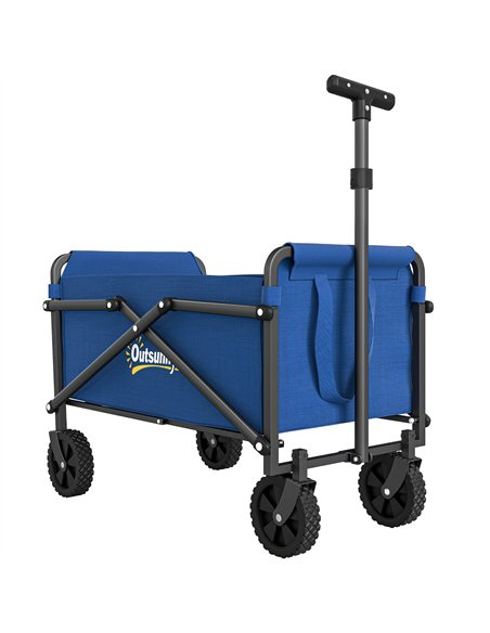 Outsunny 41L Festival Trolley on Wheels, Small Garden Folding Trolley Cart, 60kg Heavy Duty Collapsible Folding Wagon with Adjus - pic 178107 | FastDaddyshop
