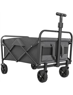 Outsunny 62L Festival Trolley on Wheels, Garden Folding Trolley Cart, 120kg Heavy Duty Collapsible Folding Wagon with Adjustable
