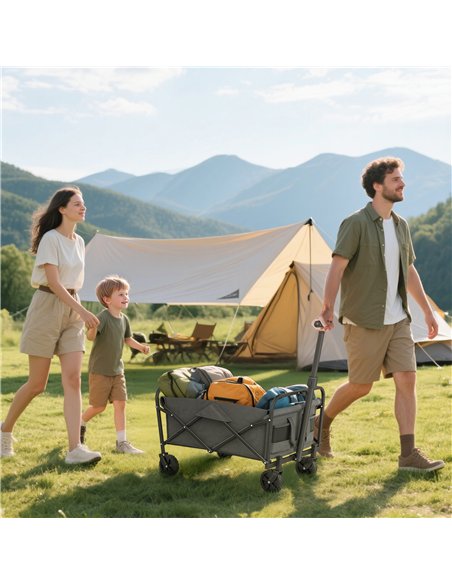 Outsunny 62L Festival Trolley on Wheels, Garden Folding Trolley Cart, 120kg Heavy Duty Collapsible Folding Wagon with Adjustable - pic 178117 | FastDaddyshop