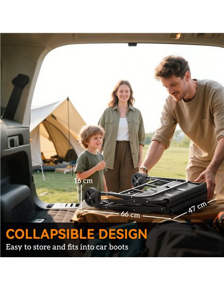 Outsunny 62L Festival Trolley on Wheels, Garden Folding Trolley Cart, 120kg Heavy Duty Collapsible Folding Wagon with Adjustable - pic 178121 | FastDaddyshop
