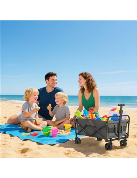 Outsunny 62L Festival Trolley on Wheels, Garden Folding Trolley Cart, 120kg Heavy Duty Collapsible Folding Wagon with Adjustable - pic 178124 | FastDaddyshop