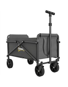 Outsunny 41L Festival Trolley on Wheels, Small Garden Folding Trolley Cart, 60kg Heavy Duty Collapsible Folding Wagon with Adjus