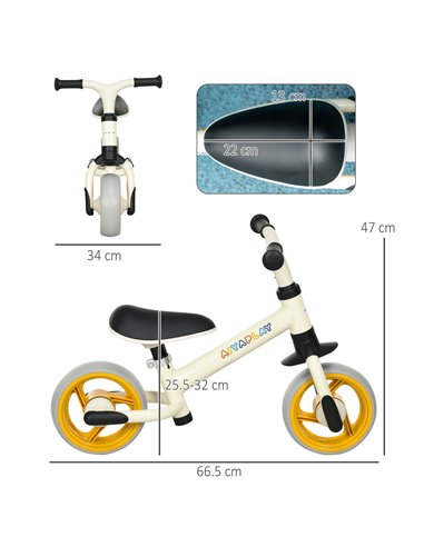 AIYAPLAY 8" Balance Bike, Lightweight Training Bike for Children, with Adjustable Seat, EVA Wheels, Easy installation - Orange