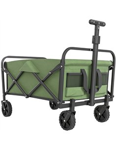 Outsunny 62L Festival Trolley on Wheels, Garden Folding Trolley Cart, 120kg Heavy Duty Collapsible Folding Wagon with Adjustable