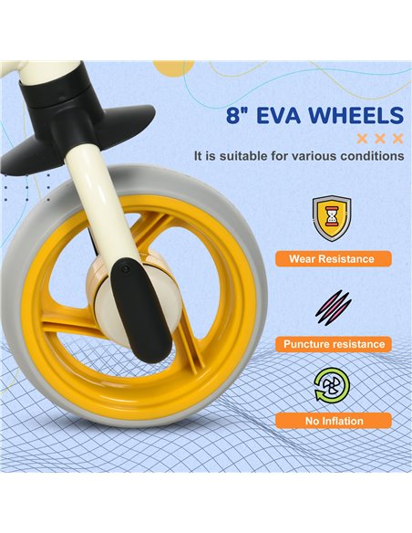 AIYAPLAY 8" Balance Bike, Lightweight Training Bike for Children, with Adjustable Seat, EVA Wheels, Easy installation - Orange - pic 17815 | FastDaddyshop