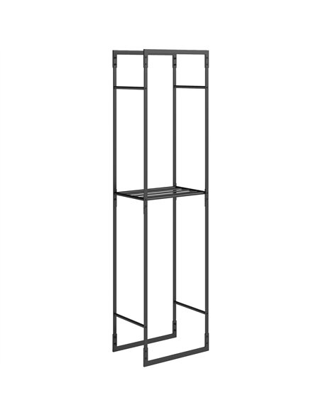 Outsunny Metal Firewood Log Holder, Heavy Duty Firewood Rack with Adjustable Shelf, Indoor Outdoor Fireplace Wood Storage Shelf, - pic 178161 | FastDaddyshop