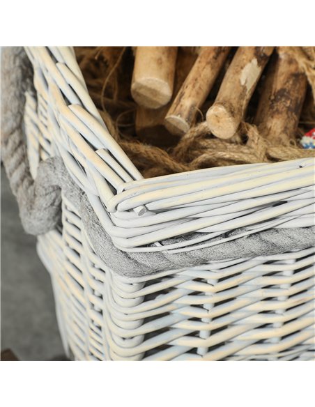 Outsunny Set of 3 Log Baskets for Wood Burner Indoor, Storage Basket with Lining and Rope Handles, Wicker Basket for Fireside St - pic 178178 | FastDaddyshop
