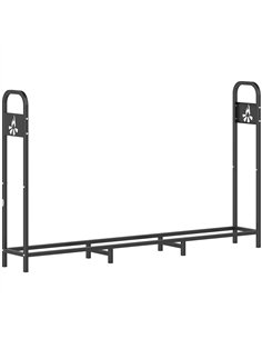 Outsunny 6.5 FT Steel Firewood Log Rack with 300 kg Capacity, Heavy Duty Indoor Outdoor Fireplace Wood Storage Shelf, Log Holder