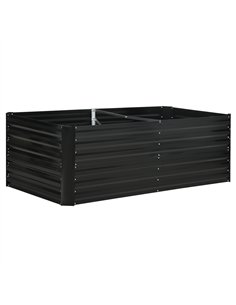 Outsunny Raised Beds for Garden, Galvanised Steel Outdoor Planters with Multi-reinforced Rods, 180 x 90 x 59 cm, Black